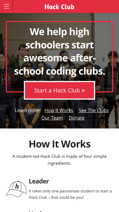 "Hack Clubmobile site"