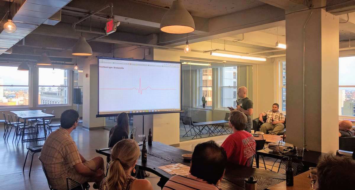 A person giving a guitar performance